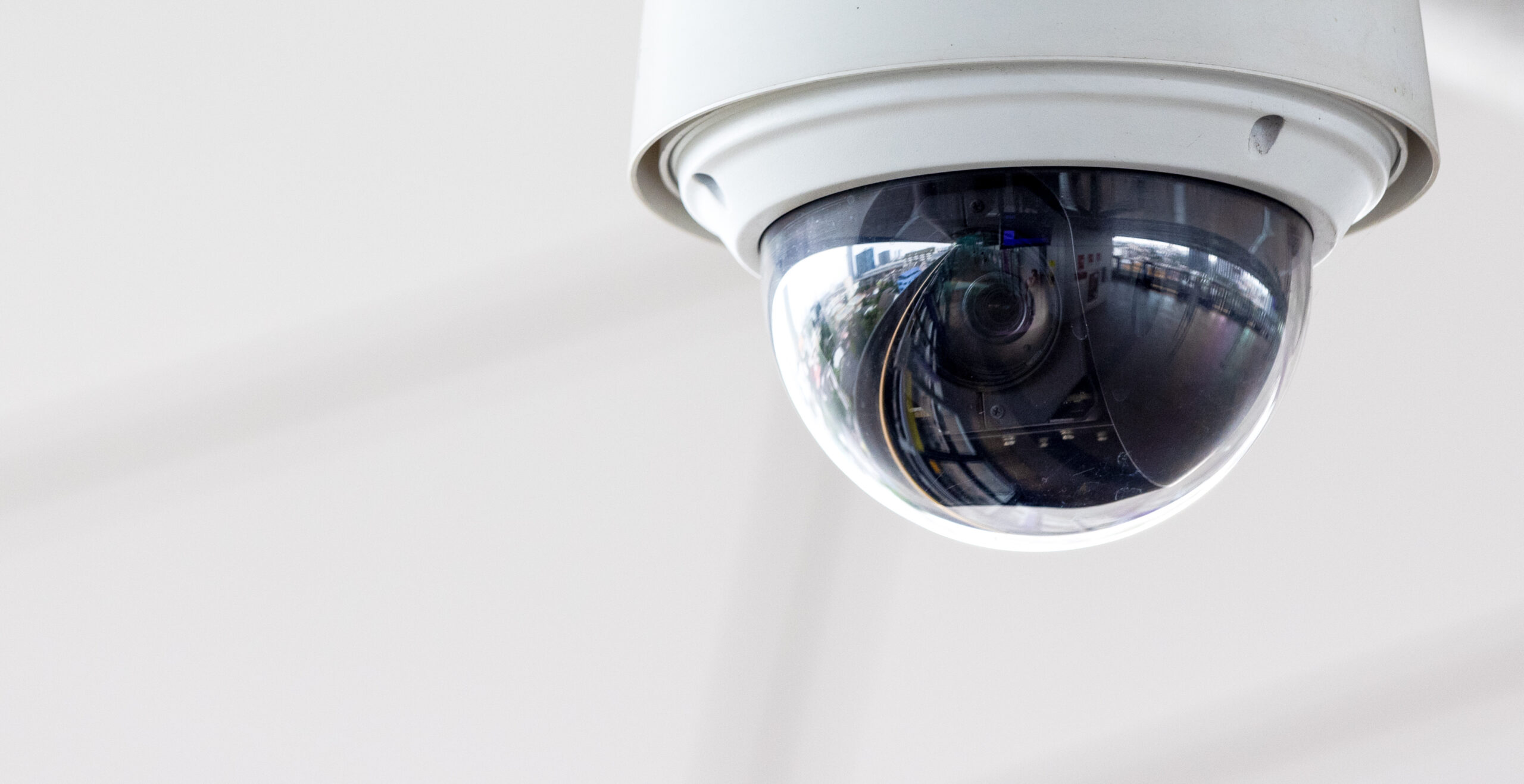Image of a security camera installed in one of the five private salon rooms at Geca Med Spa