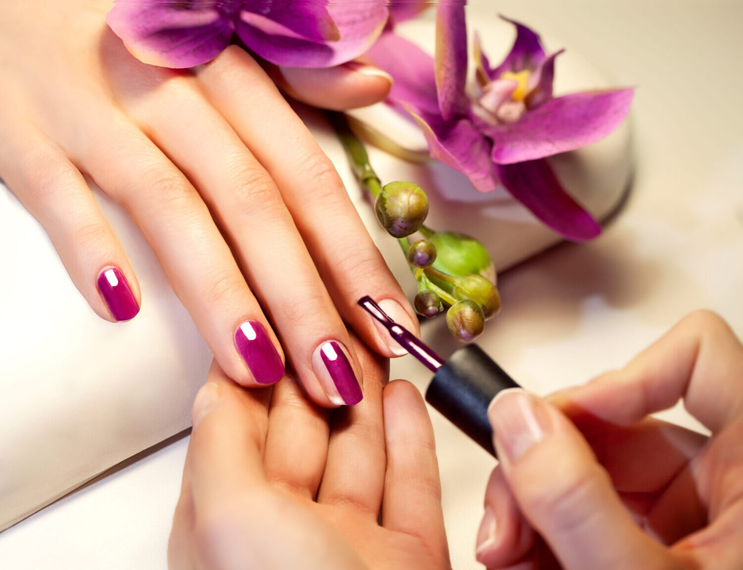 Image of someone getting their nails professionally done at Geca Med Spa