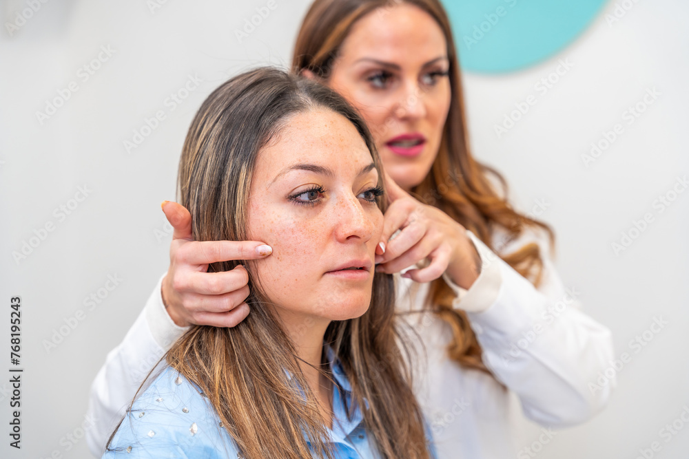 Image of a Geca Med Spa esthetician discussing different treatment options.