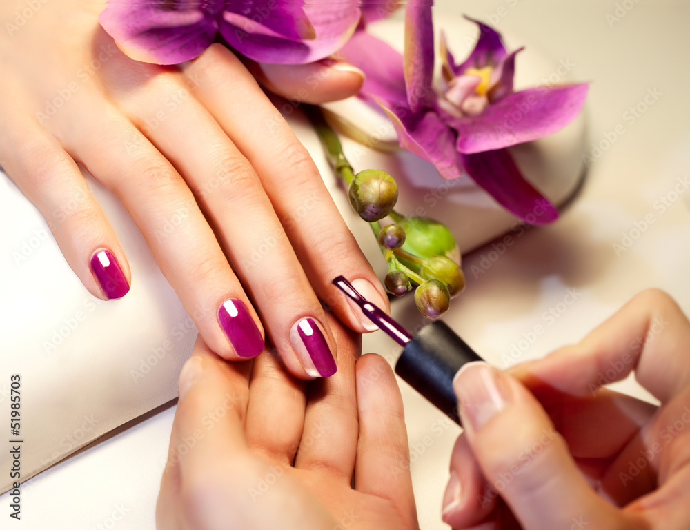 Image of someone getting their nails professionally done at Geca Med Spa