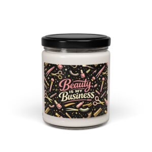 Scented Soy Candle — “Beauty Is My Business” Jar Candle for Beauty Pros